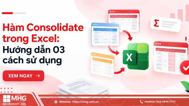 Hàm CONSOLIDATE trong Excel