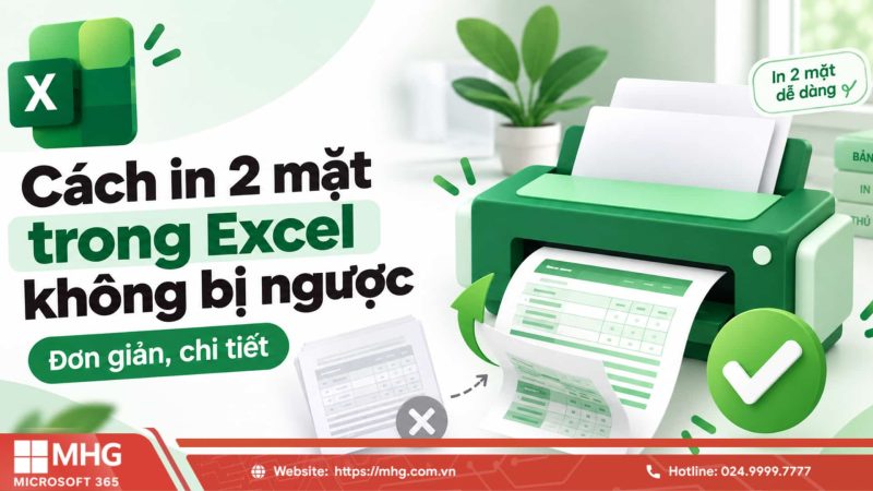 Cách in 2 mặt trong Excel không bị ngược
