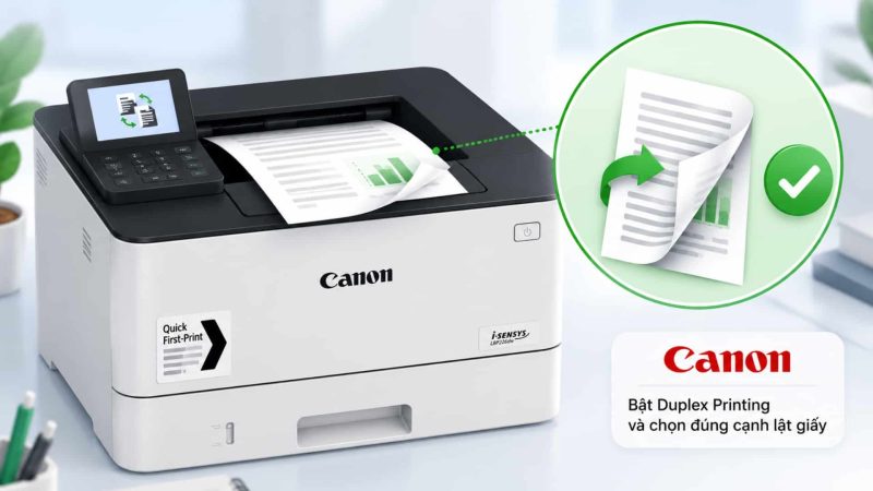 Cách in 2 mặt không bị ngược trên máy Canon