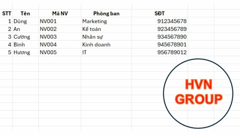 Cách tạo con dấu trong Excel đơn giản