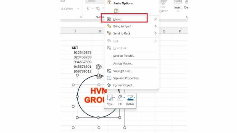 Cách tạo con dấu trong Excel đơn giản