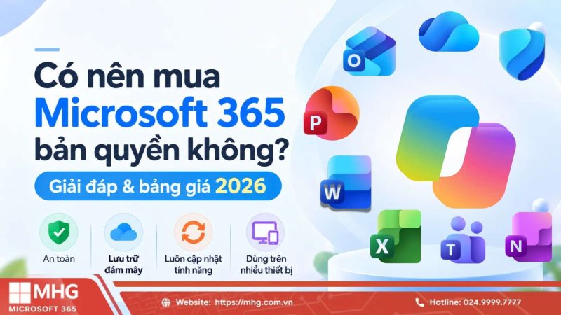 Có nên mua Microsoft 365 bản quyền? Giải đáp & bảng giá 2026