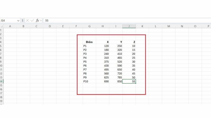 Cách nhập tọa độ từ Excel vào AutoCAD bằng lệnh POINT
