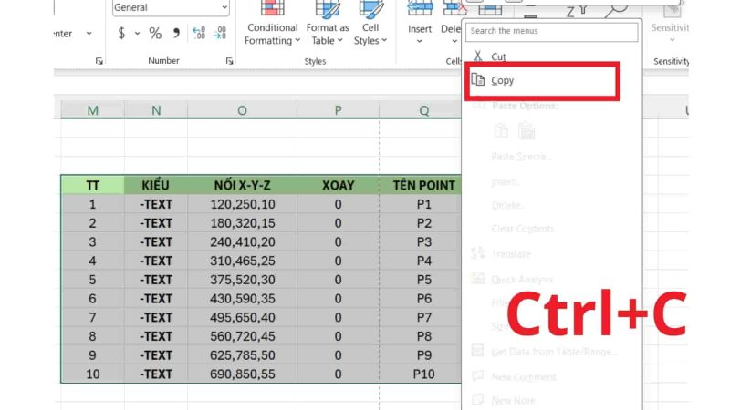 Cách nhập tọa độ kèm tên điểm từ Excel vào AutoCAD