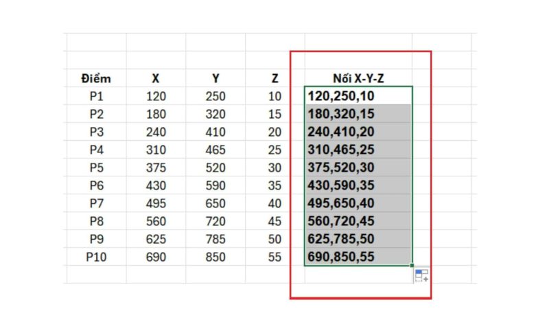 Cách nhập tọa độ từ Excel vào AutoCAD bằng lệnh POINT
