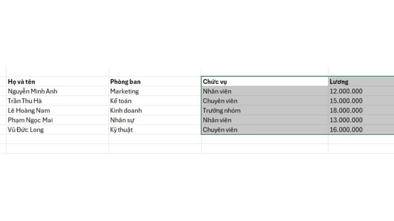 Cách di chuyển nhiều cột trong Microsoft Excel