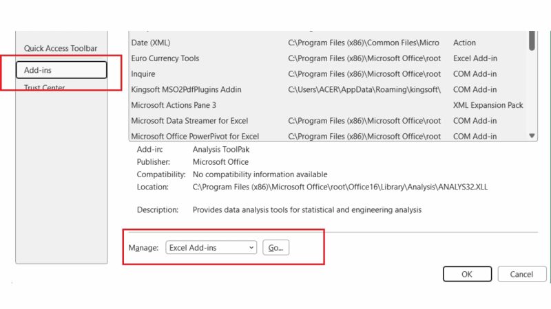 In 2 mặt trong Excel bằng cách sử dụng Add-ins