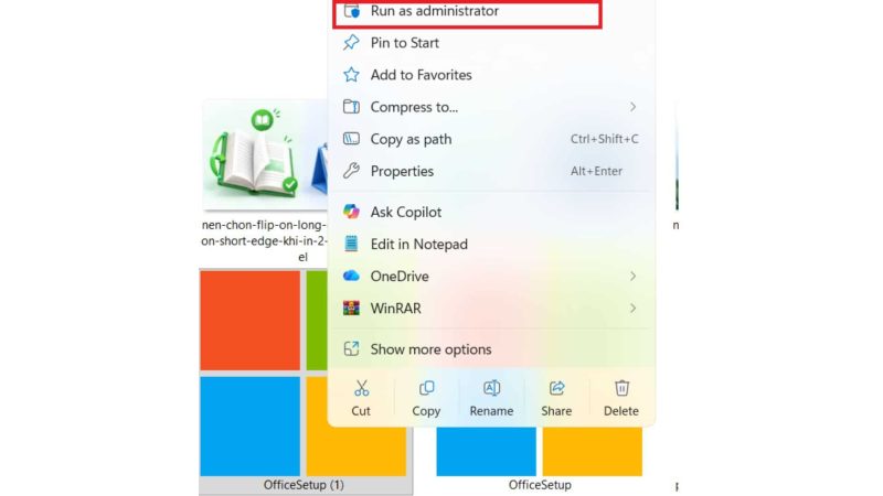 File OfficeSetup.exe không chạy